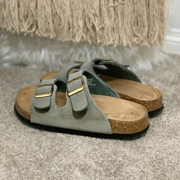 EVAFOAM PASTEL SEAGREEN | TAN | LEATHER | ALL SEASON BUCKLE SOFT SANDAL - Picture 3 of 5